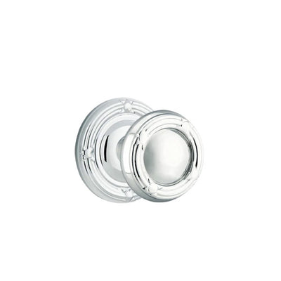 Emtek Ribbon & Reed Knob with Ribbon & Reed Rosette in Polished Chrome