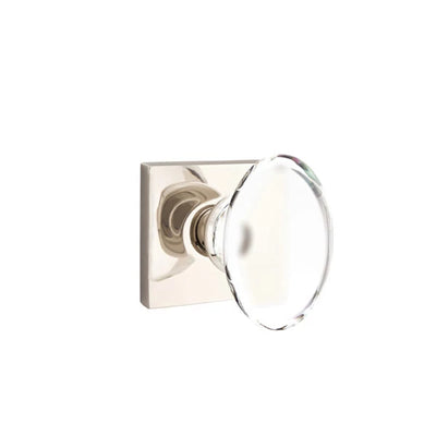 Emtek Hampton Knob with Square Rosette in Polished Nickel
