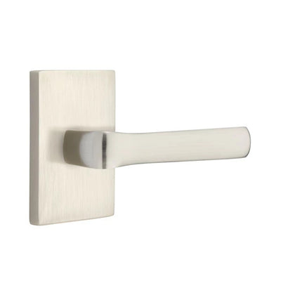 Emtek Spencer Lever with Modern Rectangular Rosette in Satin Nickel