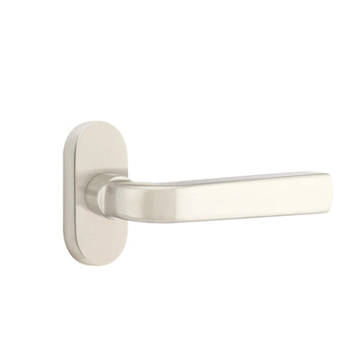 Emtek Sion Lever with Oval Stretto 1-1/2" x 3" in Satin Nickel