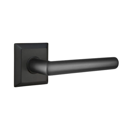 Emtek Stuttgart Lever with Quincy Rosette in Flat Black