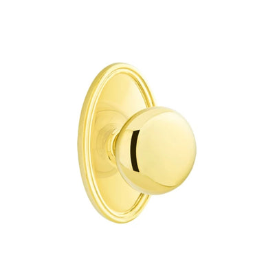 Emtek Providence Knob with Oval Rosette in Polished Brass