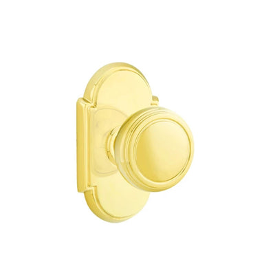 Emtek Norwich Knob with #8 Rosette in Polished Brass