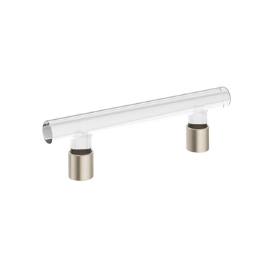 Emtek Modern Glass 4" C-C Pull in Satin Nickel