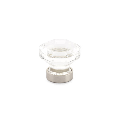 Emtek Old Town Crystal 1" Knob in Satin Nickel