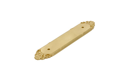 Emtek Ribbon & Reed Back Plate for 4" Pull in Polished Brass