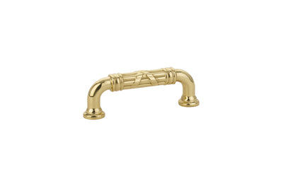 Emtek Ribbon & Reed 3" C-C Pull in Polished Brass