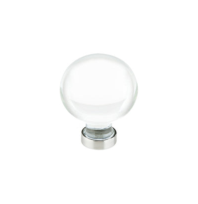 Emtek Bristol Crystal 1-1/4" Knob in Satin Nickel