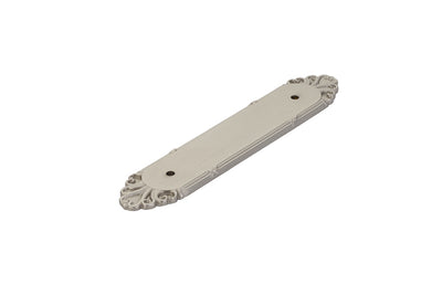 Emtek Ribbon & Reed Back Plate for 4" Pull in Satin Nickel