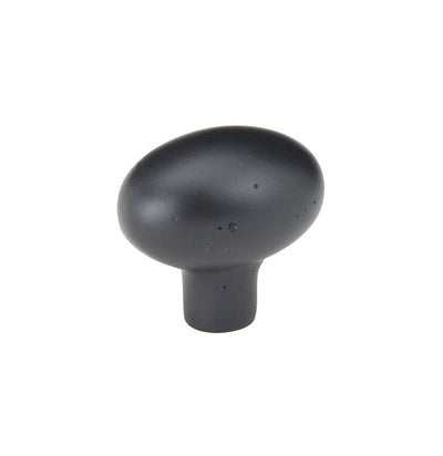 Emtek Sandcast Bronze Egg 1" Knob in Flat Black Bronze
