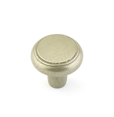 Emtek Sandcast Bronze Barn 1" Knob in Tumbled White Bronze
