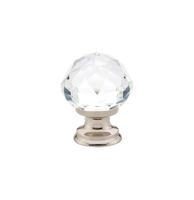 Emtek Diamond Crystal 1-1/4" Knob in Polished Nickel