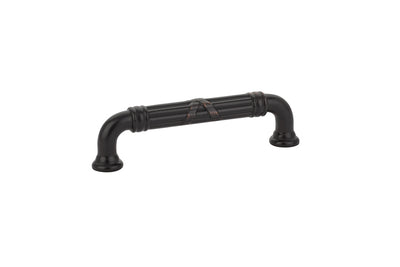 Emtek Ribbon & Reed 4" C-C Pull in Oil Rubbed Bronze