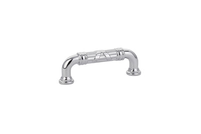Emtek Ribbon & Reed 3" C-C Pull in Polished Chrome