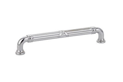 Emtek Ribbon & Reed 6" C-C Pull in Polished Chrome