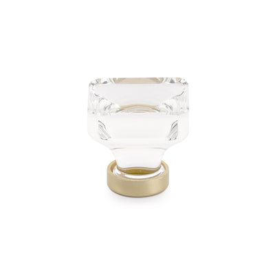 Emtek Lido Crystal 1-5/8" Knob in Satin Brass