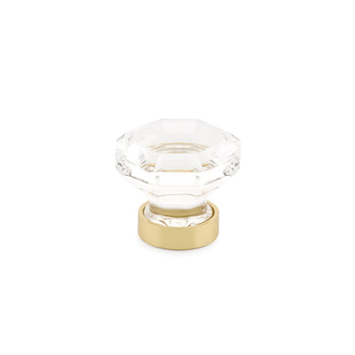 Emtek Old Town Crystal 1" Knob in Polished Brass