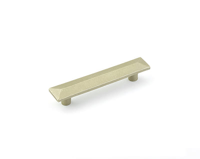 Emtek Sandcast Bronze Pyramid 3" C-C Pull in Tumbled White Bronze
