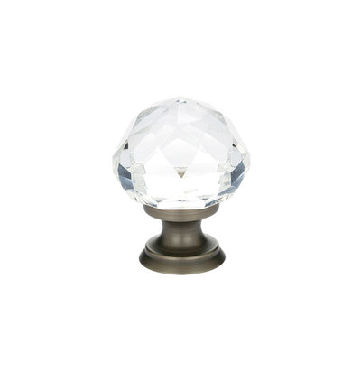 Emtek Diamond Crystal 1" Knob in Pewter
