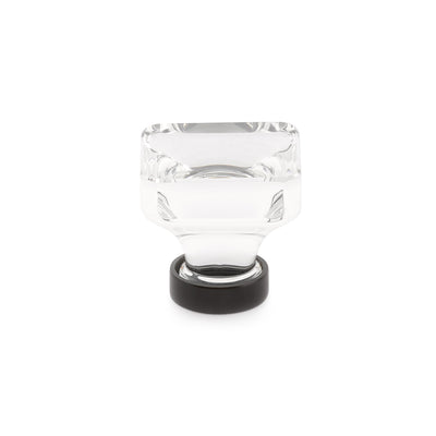 Emtek Lido Crystal 1-3/8" Knob in Flat Black