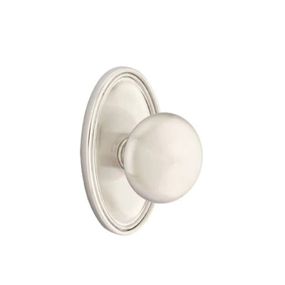 Emtek Providence Knob with Oval Rosette in Satin Nickel