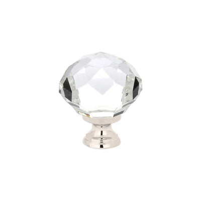 Emtek Diamond Crystal 1-3/4" Wardrobe Knob in Polished Nickel