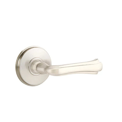Emtek Wembley Lever with Watford Rosette in Satin Nickel