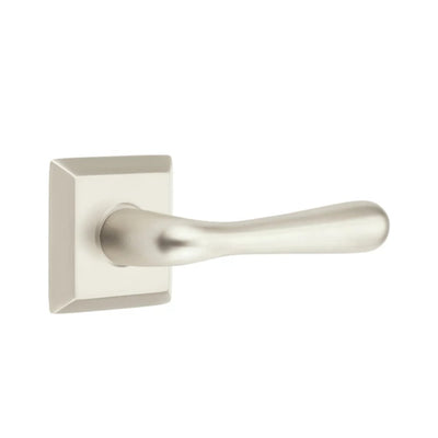 Emtek Basel Lever with Quincy Rosette in Satin Nickel