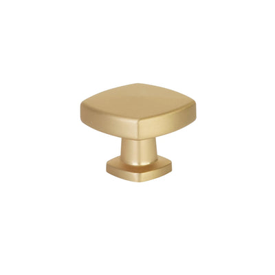 Emtek Kenter 1-1/4" Soft Square Knob in Satin Brass