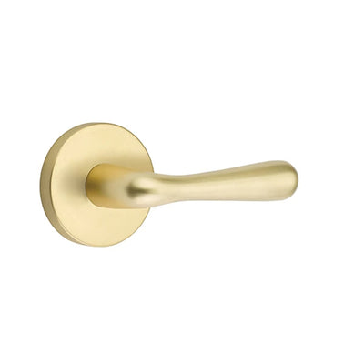 Emtek Basel Lever with Disk Rosette in Satin Brass