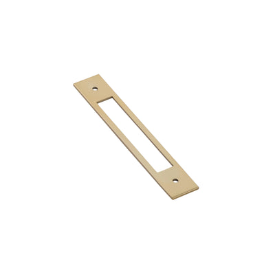 Emtek Modern Back Plate in Satin Brass (Back Plate for 5" Pull shown)
