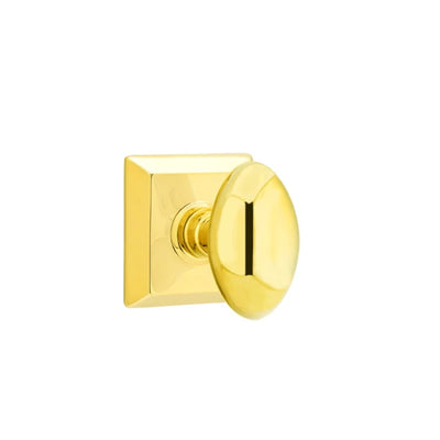 Emtek Egg Knob with Quincy Rosette in Polished Brass