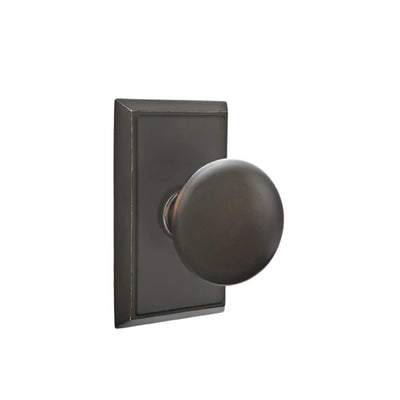 Emtek Providence Knob with Rectangular Rosette in Oil Rubbed Bronze
