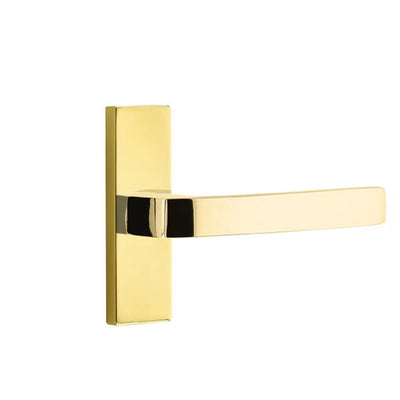 Emtek Breslin Lever with Stretto 1-1/2" x 5" in Unlacquered Brass