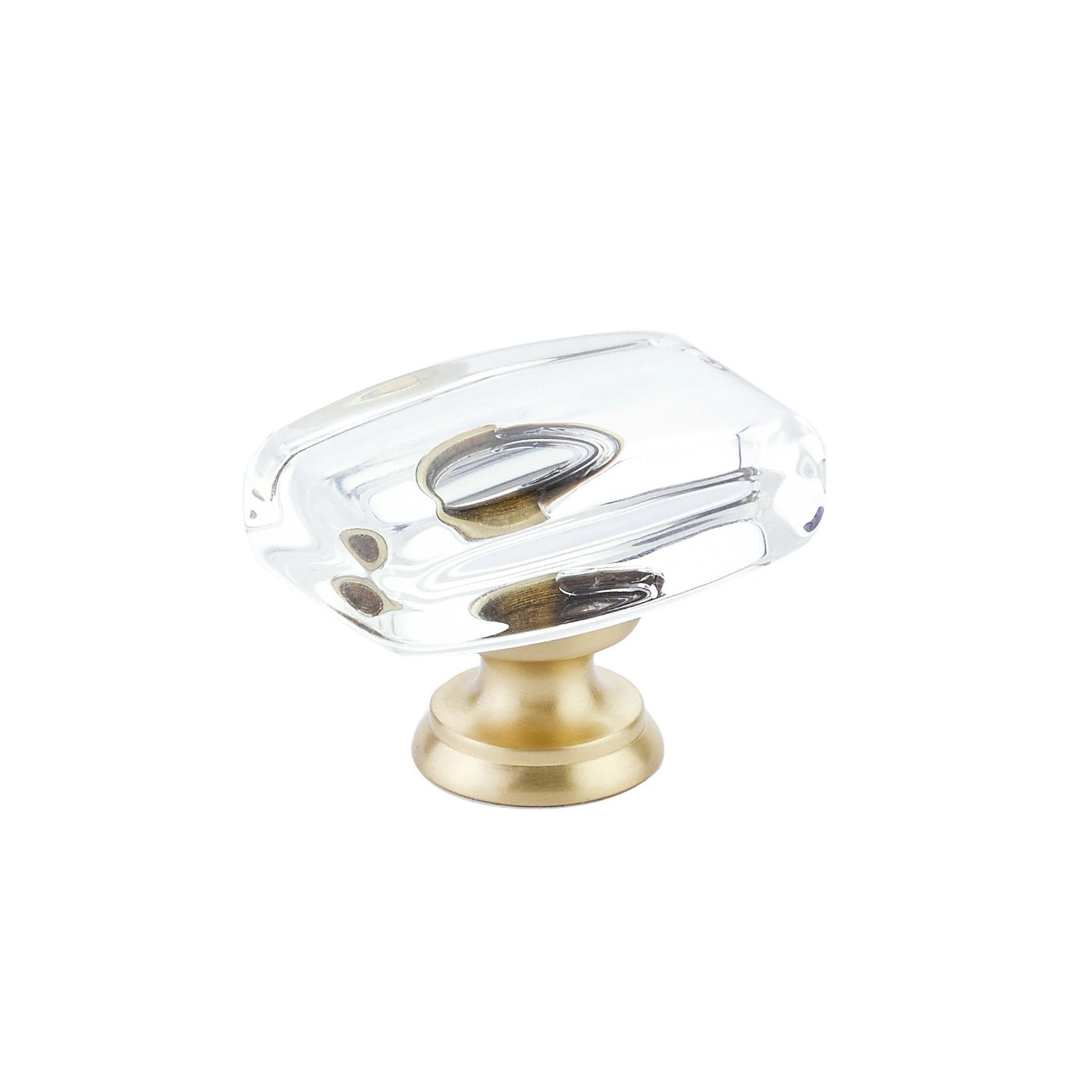 Emtek Windsor Crystal 1-1/4" Knob in Satin Brass