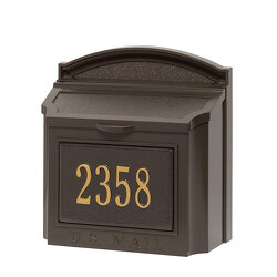 Whitehall Wall Mount Mailbox Bronze With Address Plaque 16104