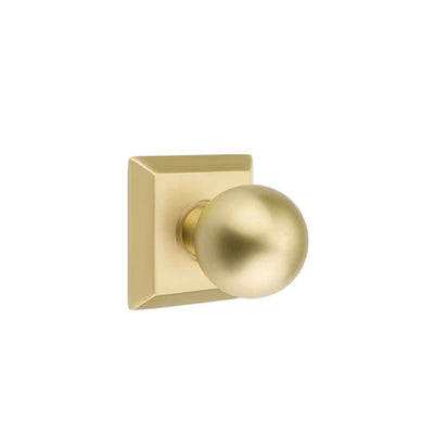 Emtek Orb Knob with Quincy Rosette in Satin Brass
