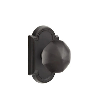 Emtek Bronze Octagon Knob with #11 Rosette in Flat Black Bronze