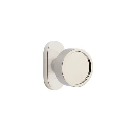 Emtek Verve Knob with Oval Stretto 1-1/2" x 3" in Polished Nickel