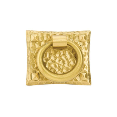 Emtek Hammered Ring Pull in Satin Brass