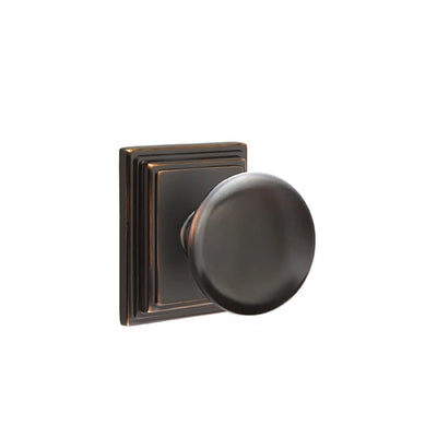 Emtek Providence Knob with Wilshire Rosette in Oil Rubbed Bronze