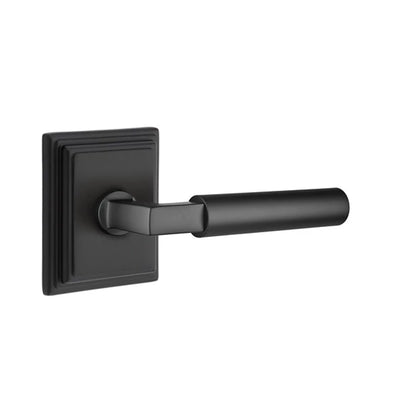 Emtek Hercules Lever with Wilshire Rosette in Flat Black