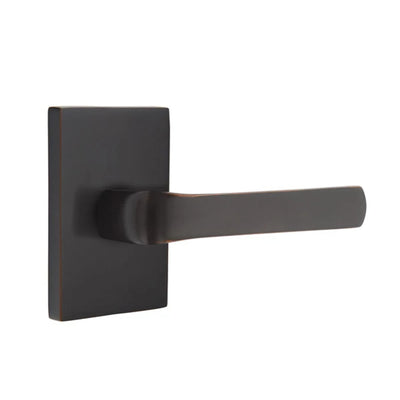 Emtek Spencer Lever with Modern Rectangular Rosette in Oil Rubbed Bronze