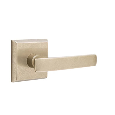 Emtek Yuma Lever with #6 Rosette in Tumbled White Bronze
