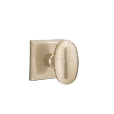 Emtek Egg Bronze Knob with #6 Rosette in Tumbled White Bronze