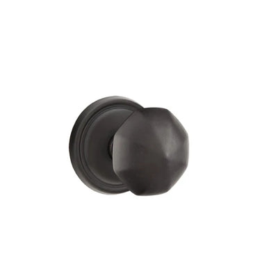 Emtek Bronze Octagon Knob with #12 Rosette in Flat Black Bronze