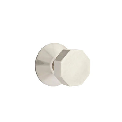 Emtek Octagon Knob with Modern Rosette in Satin Nickel