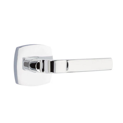 Emtek Aston Lever with Urban Modern Rosette in Polished Chrome