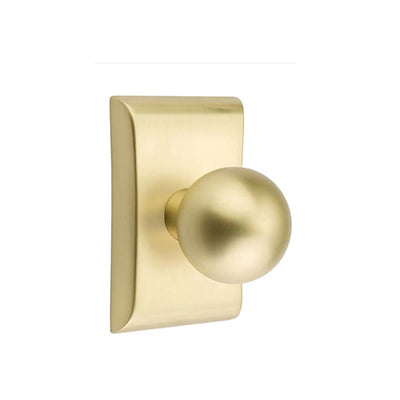Emtek Orb Knob with Neos Rosette in Satin Brass