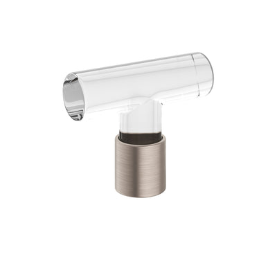 Emtek Modern Glass 2-1/8" T-Knob in Pewter